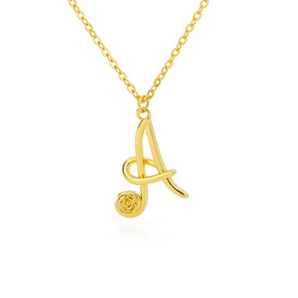 Letter Flower Necklace - Letter A